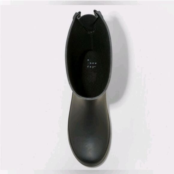 ☔🆕Vicki Mid Calf Rubber Rain Boots - Black, Sz 5W - Picture 3 of 4